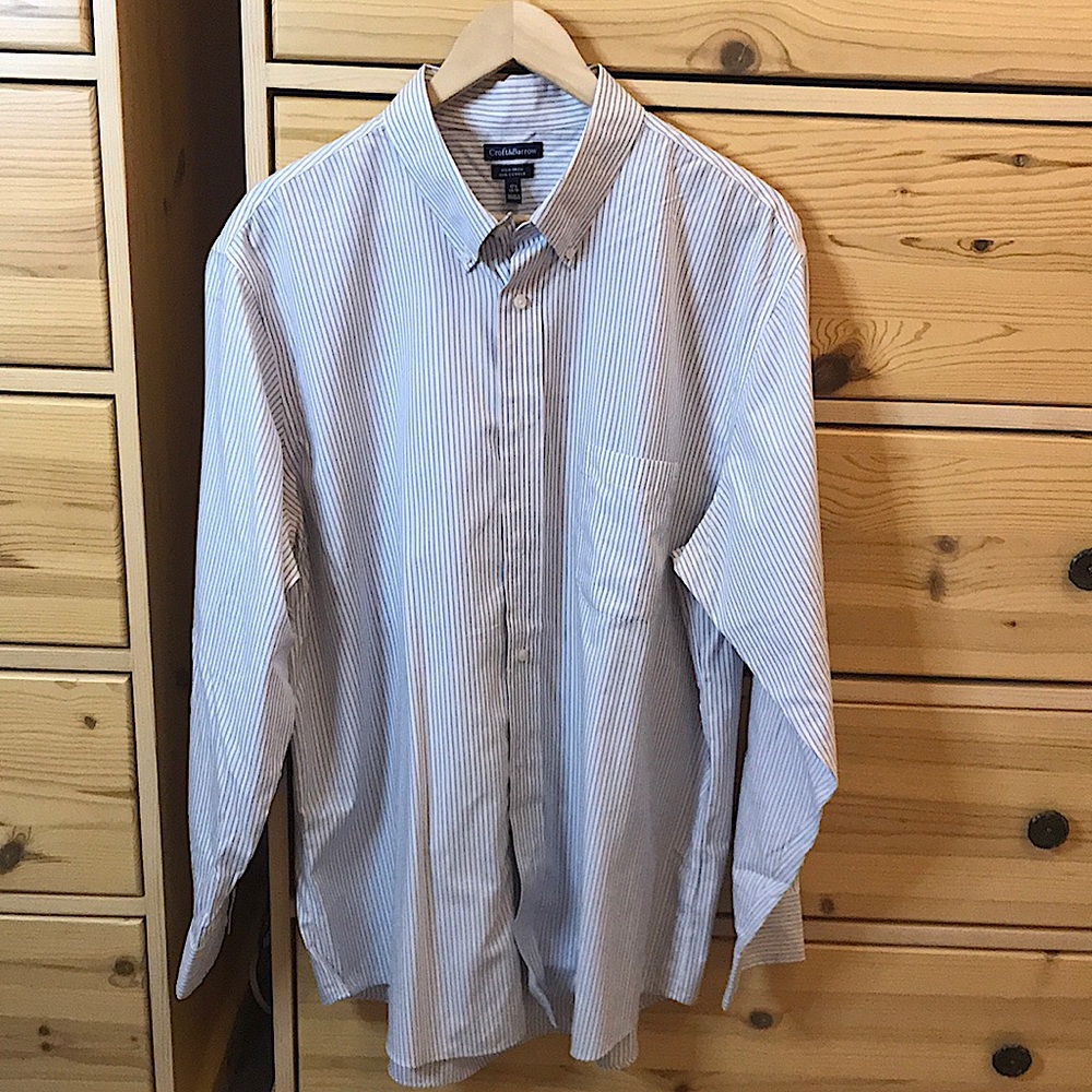 Croft and Barrow Striped Button Down Size 17.5 (34-35)